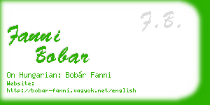 fanni bobar business card